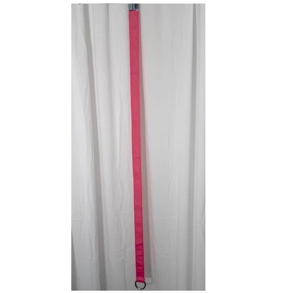 Ralph Lauren Pink Grosgrain D-Ring Belt Navy Pony Logo 49